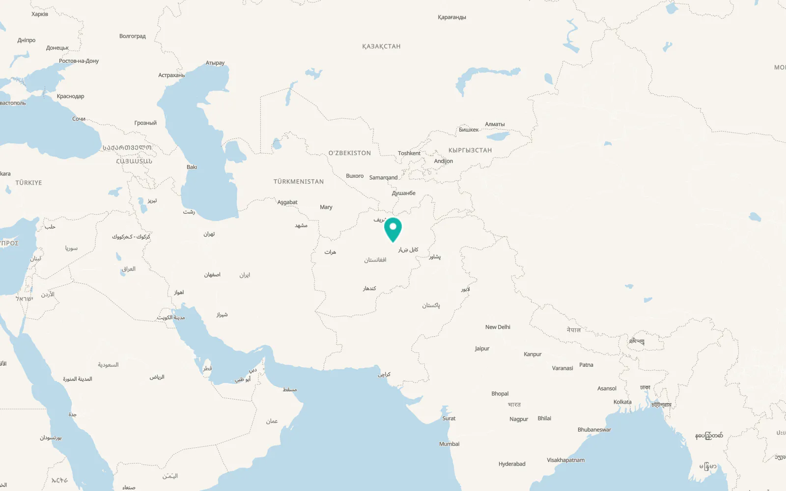 Map of Bāmyān