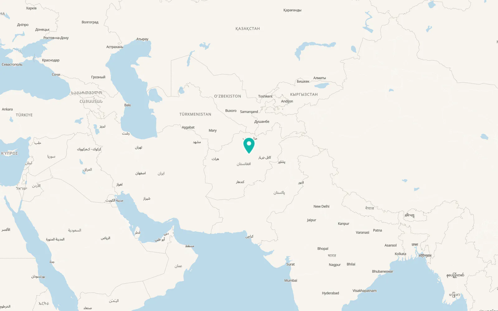 Map of Bāzār-e Yakāwlang