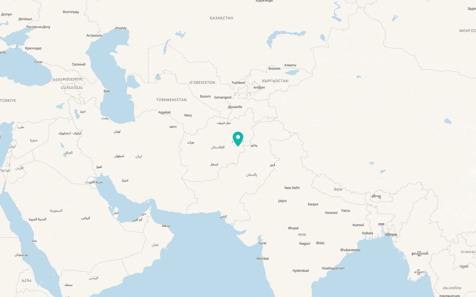 Map of Gardez