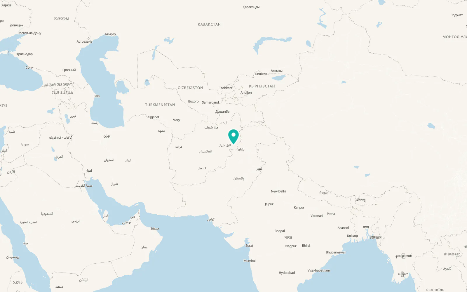 Map of Jalālābād