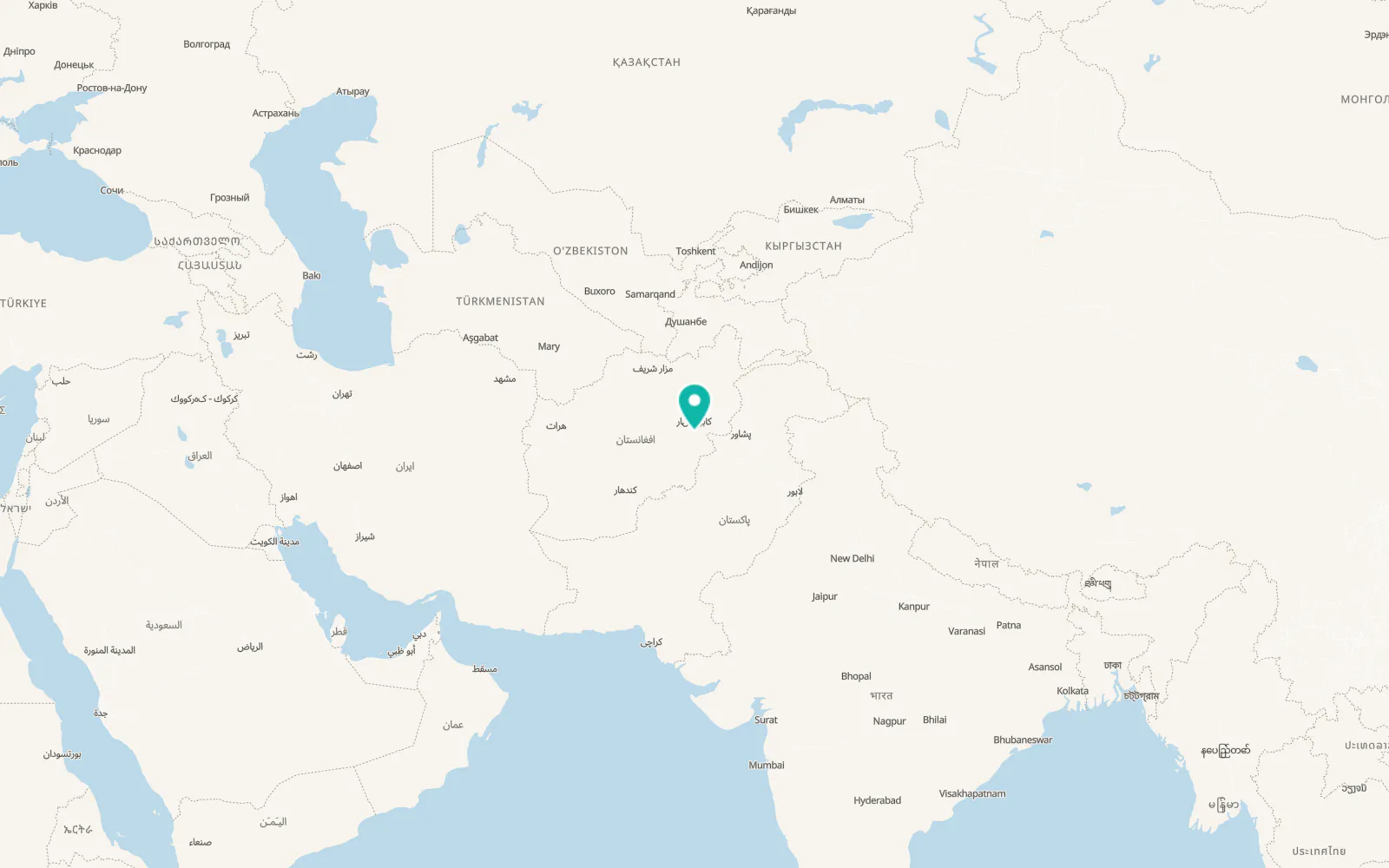 Map of Khōshī