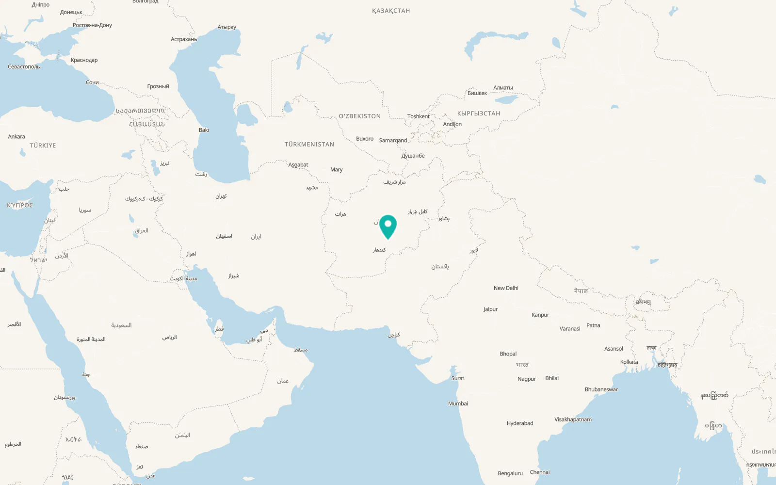 Map of Mīzān ‘Alāqahdārī