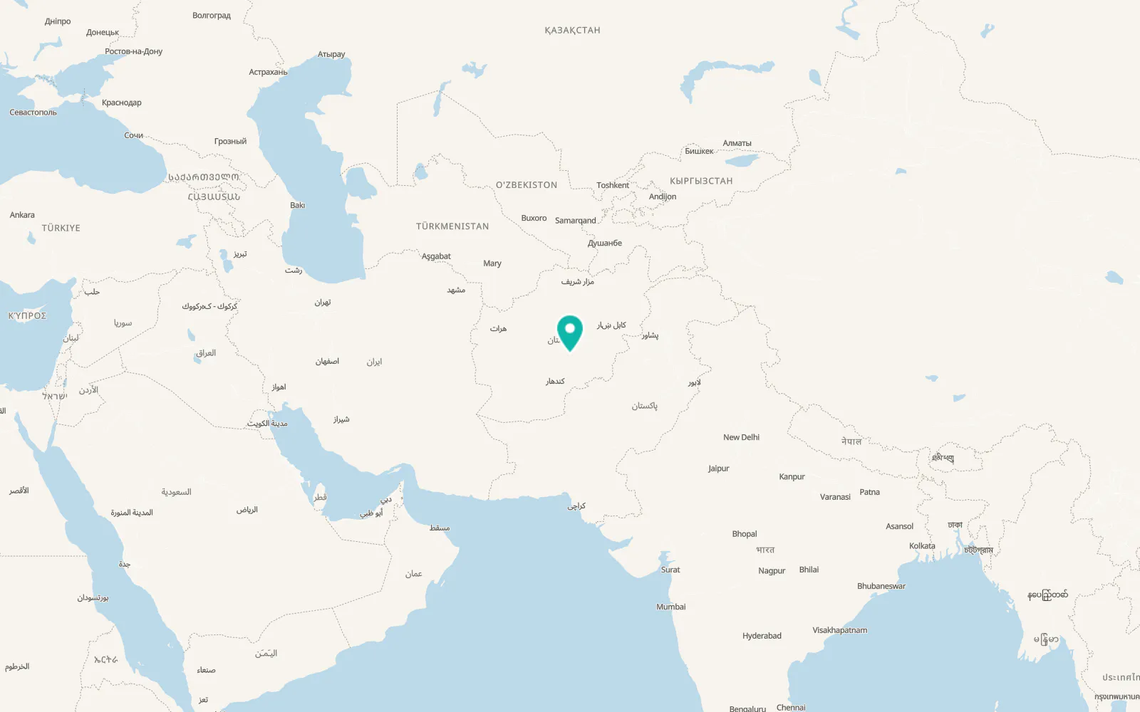 Map of Uruzgān