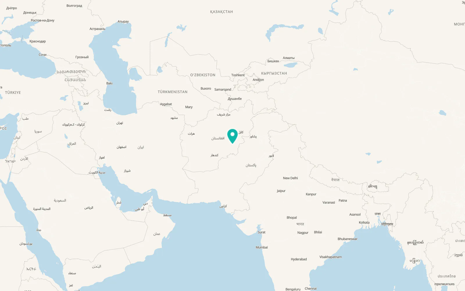 Map of Zarghūn Shahr