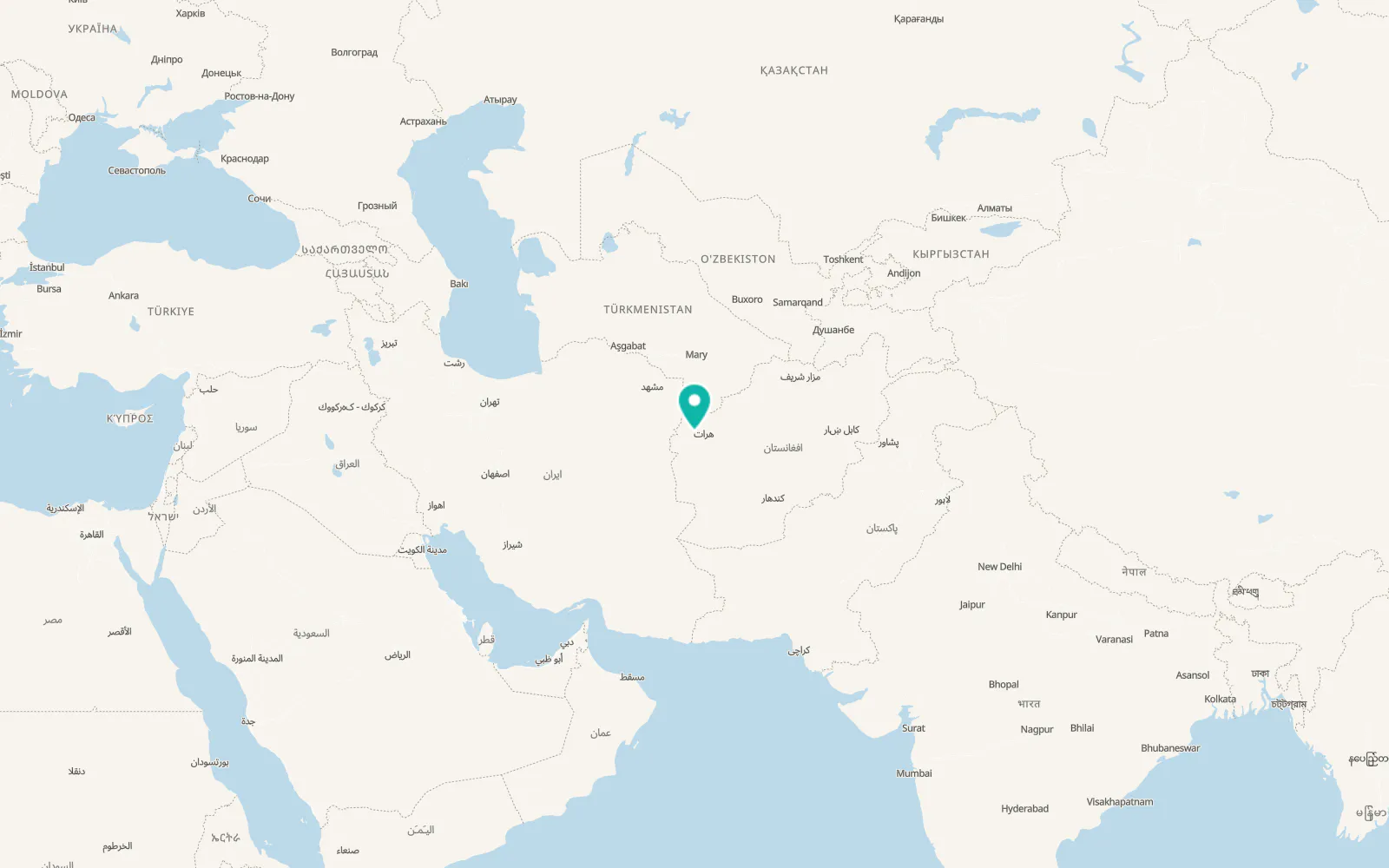 Map of Zindah Jān