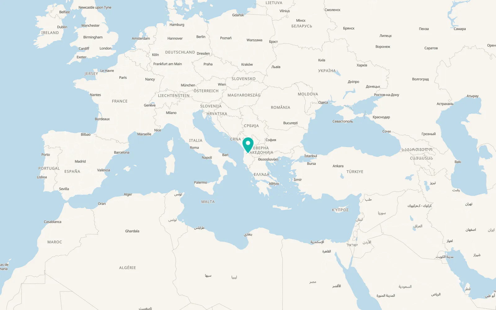 Map of Elbasan