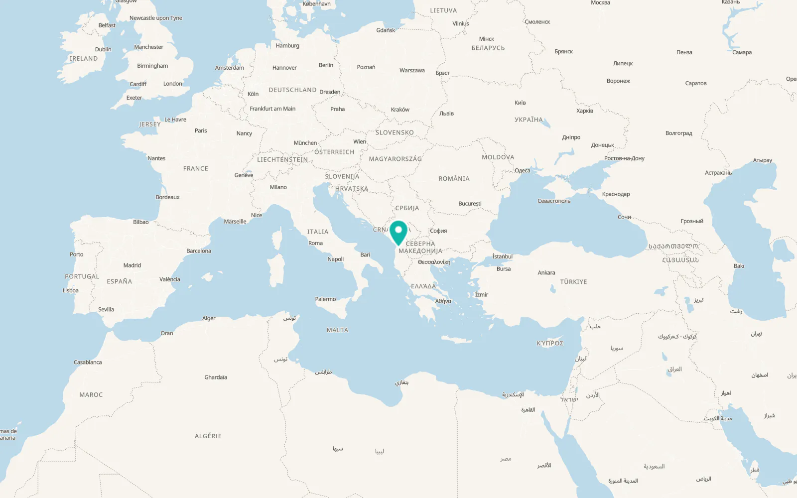 Map of Krujë