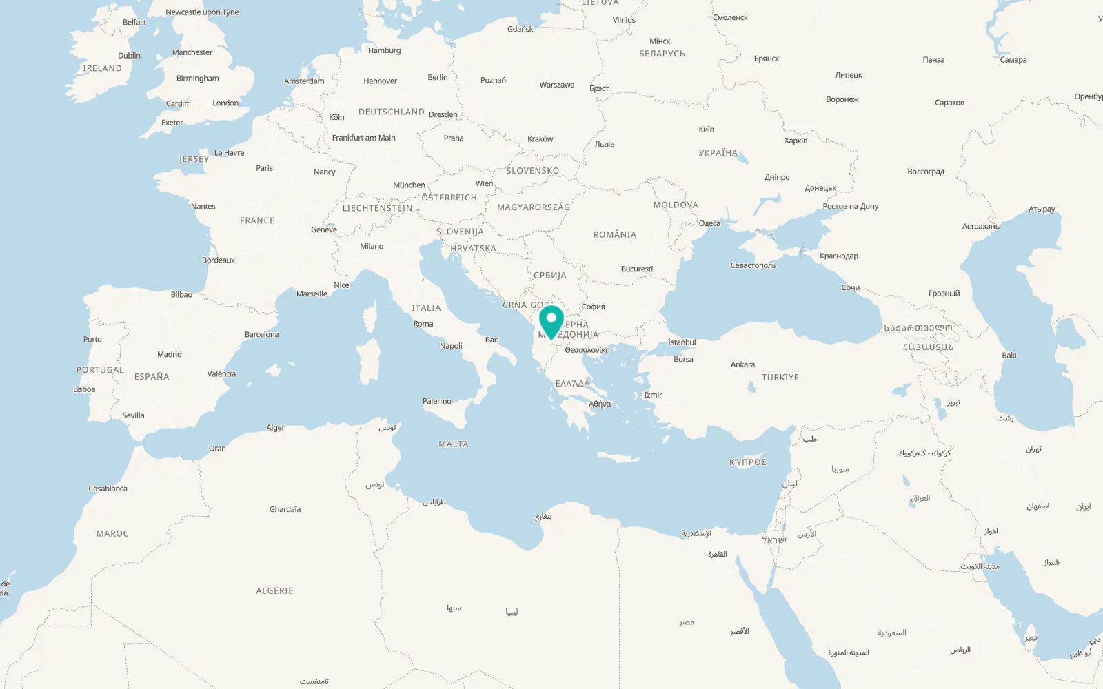 Map of Pogradec