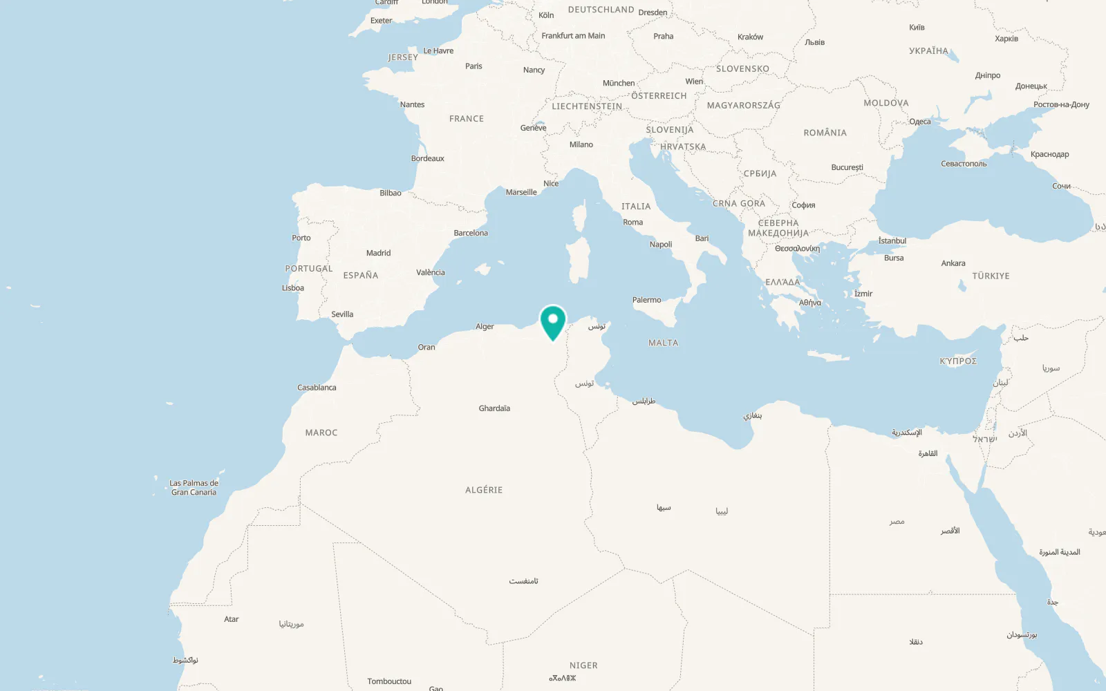 Map of Aïn Beïda