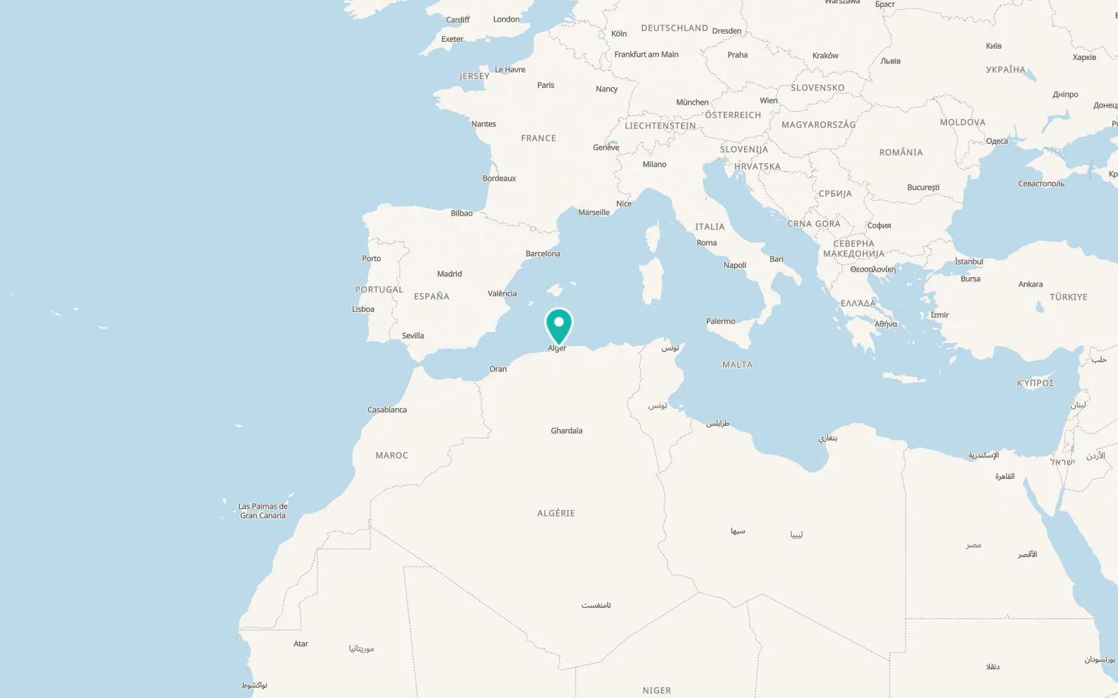 Map of Bab Ezzouar