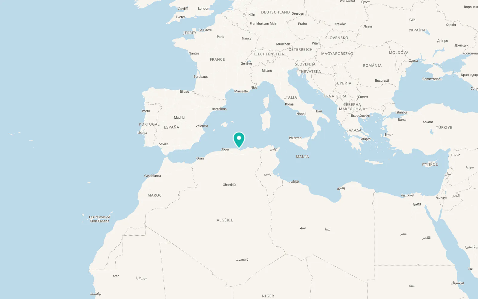 Map of Béjaïa