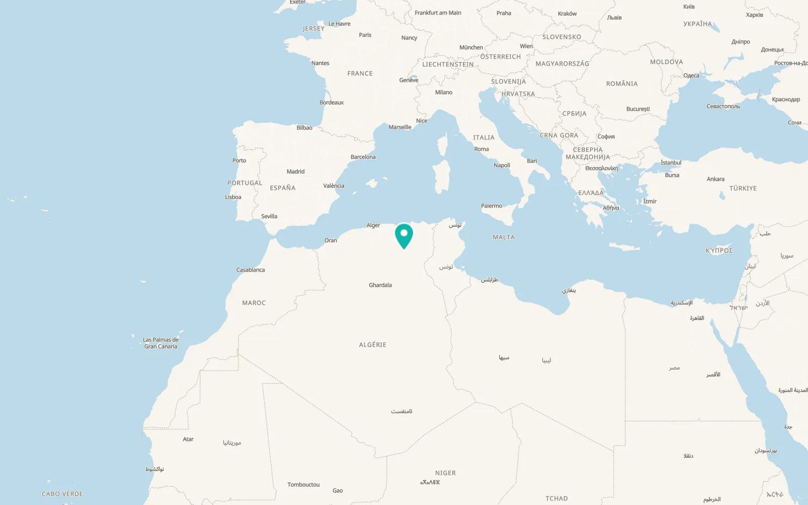 Map of Biskra