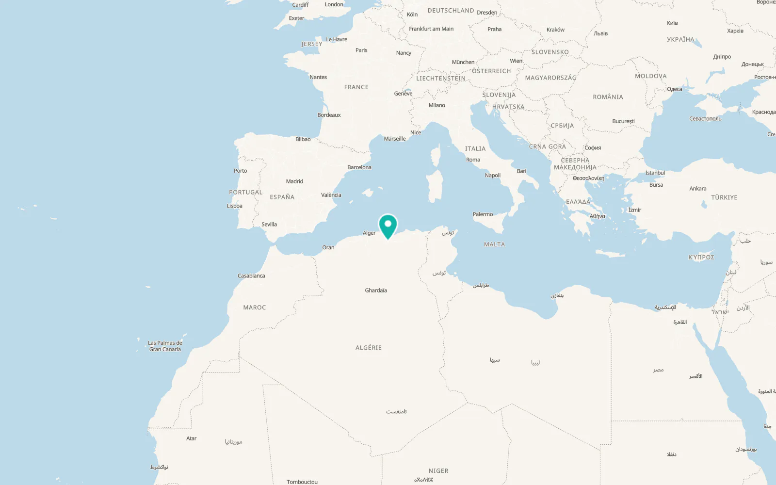 Map of Bordj Bou Arreridj