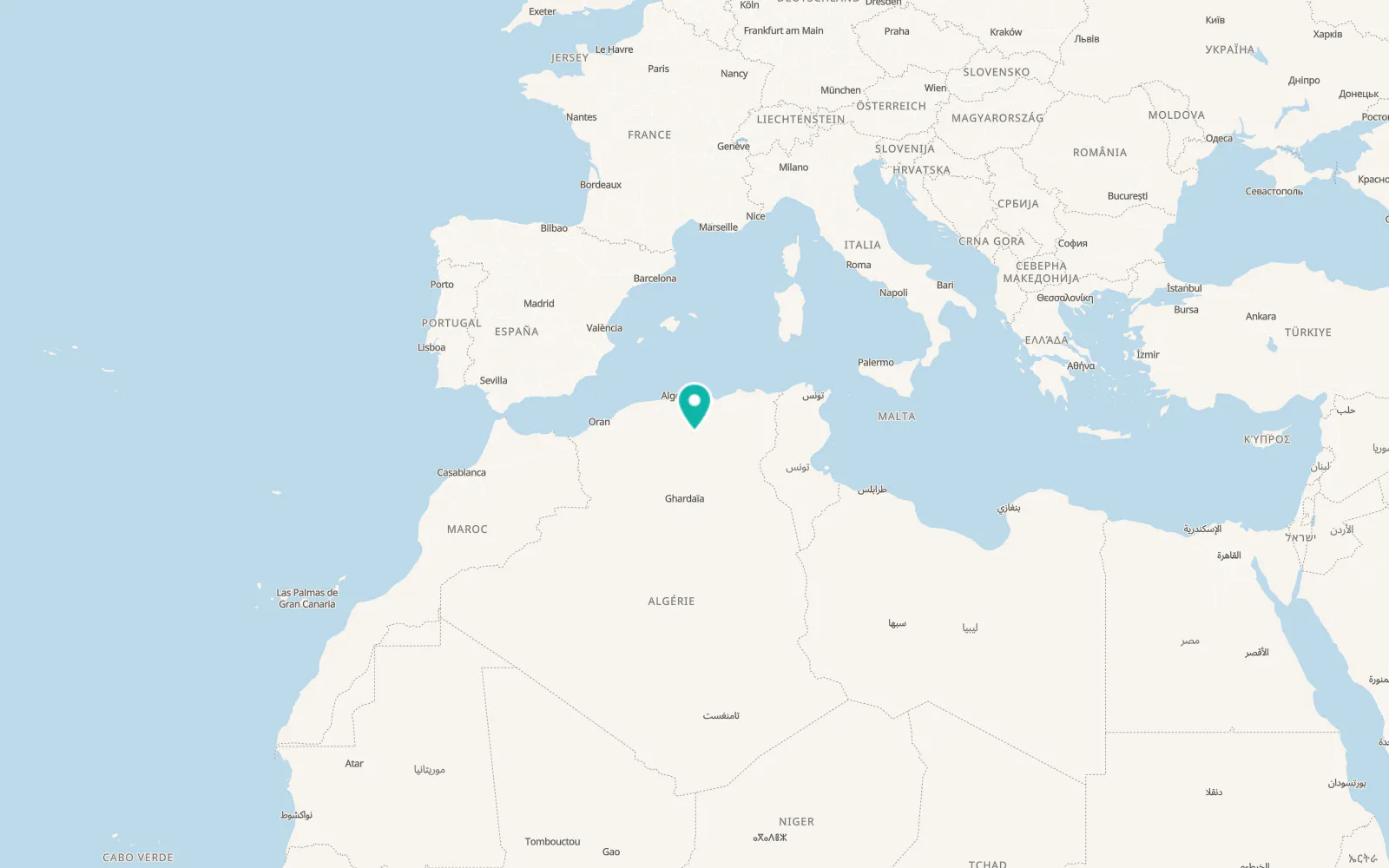 Map of Bou Saâda