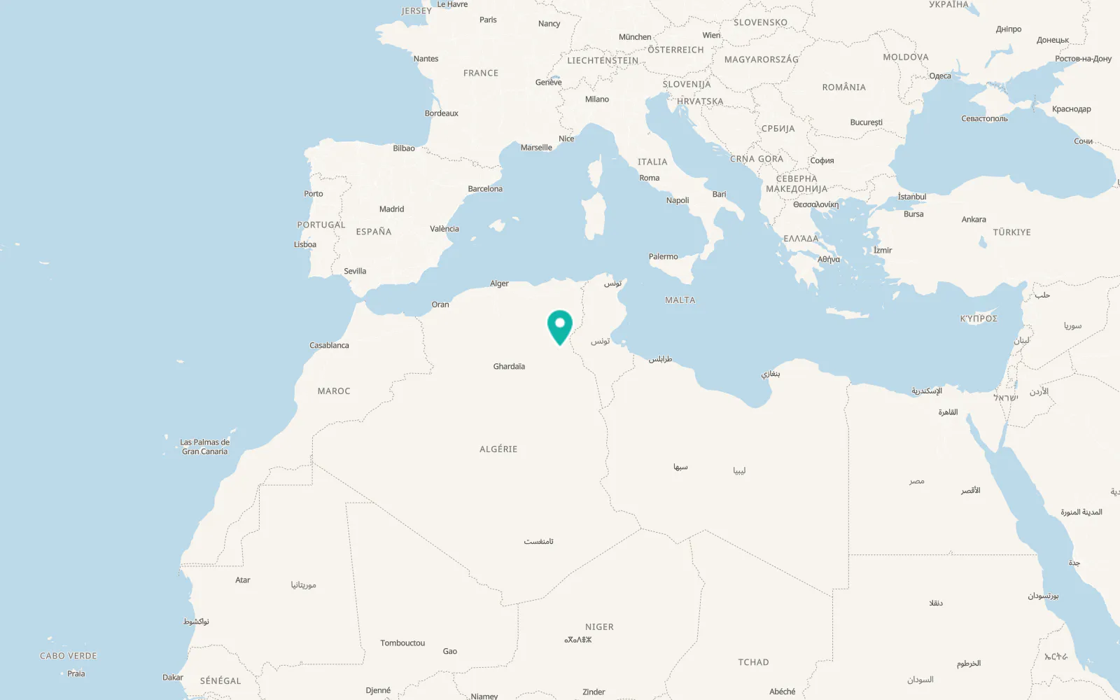 Map of El Oued
