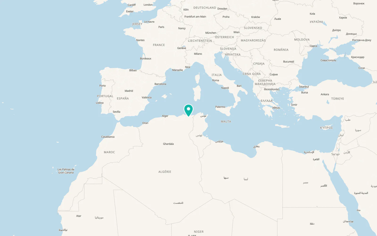 Map of Guelma