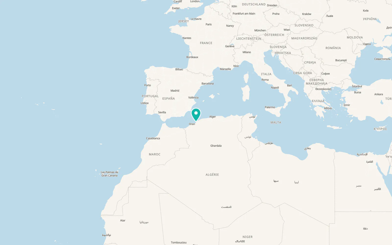 Map of Mostaganem