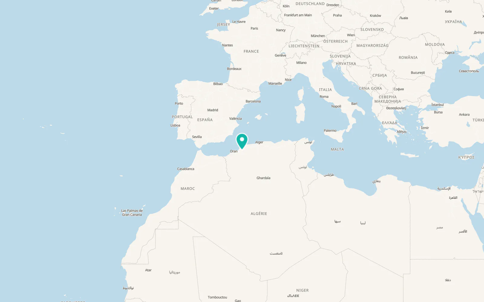 Map of Relizane