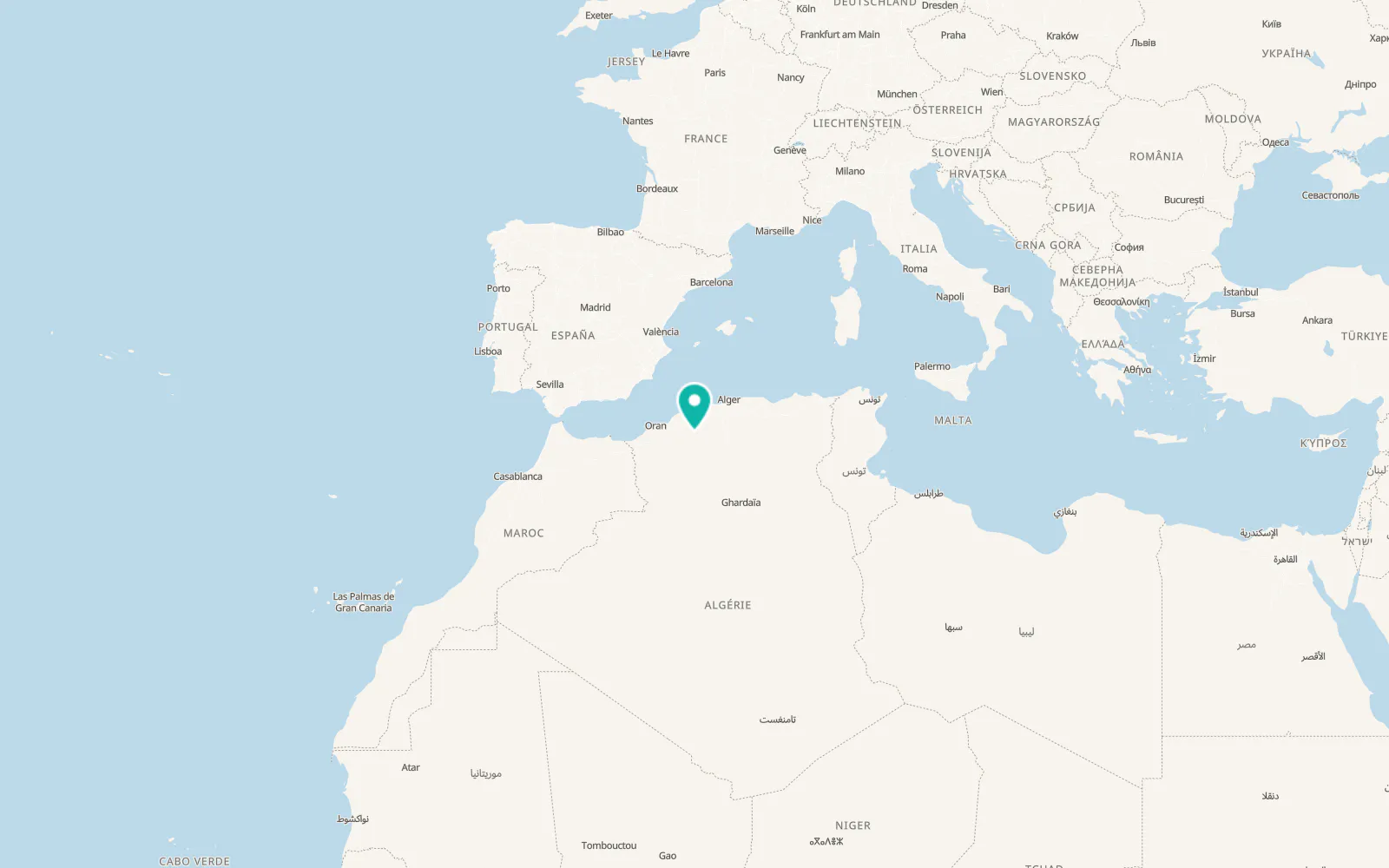 Map of Tiaret