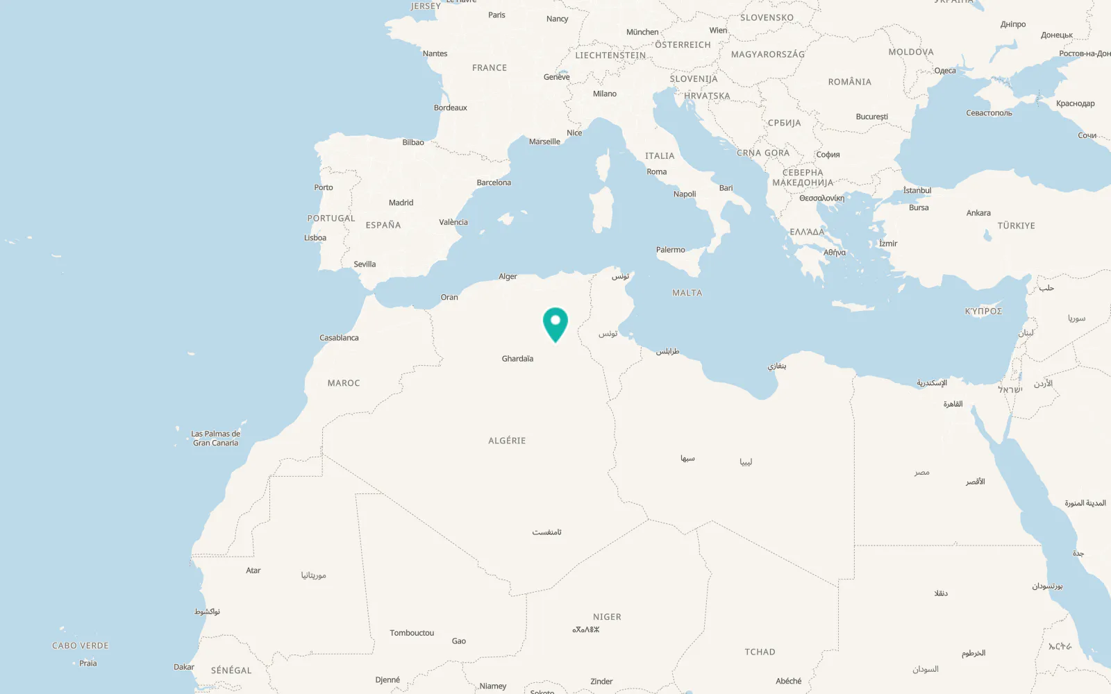 Map of Touggourt