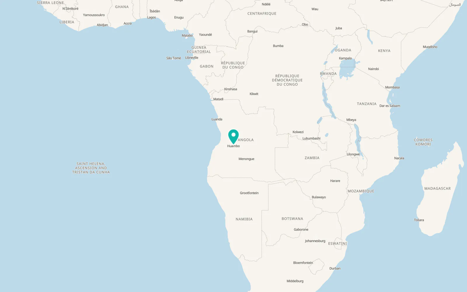 Map of Huambo