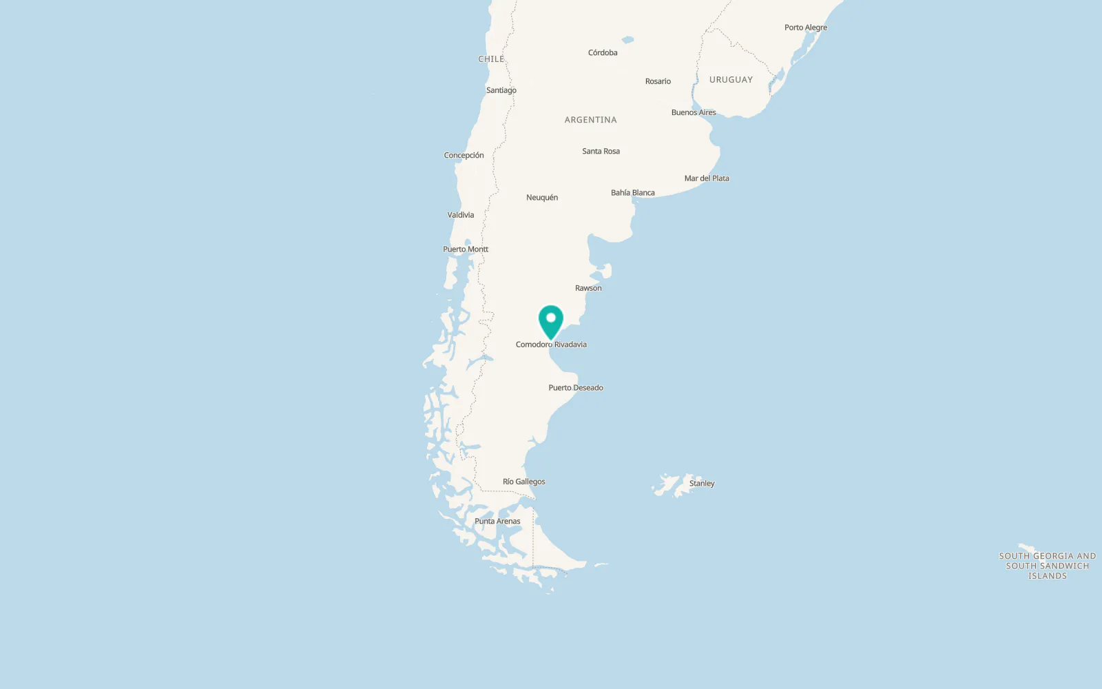 Map of Comodoro Rivadavia