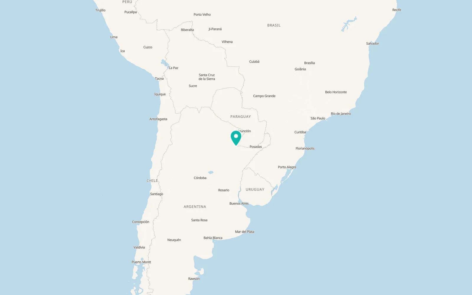 Map of Corrientes