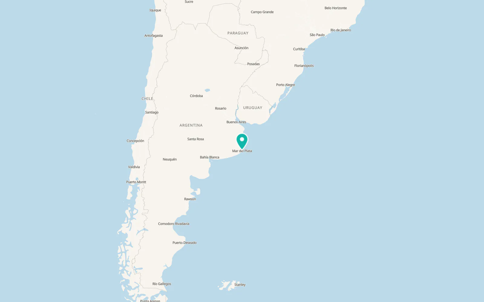 Map of Mar del Plata