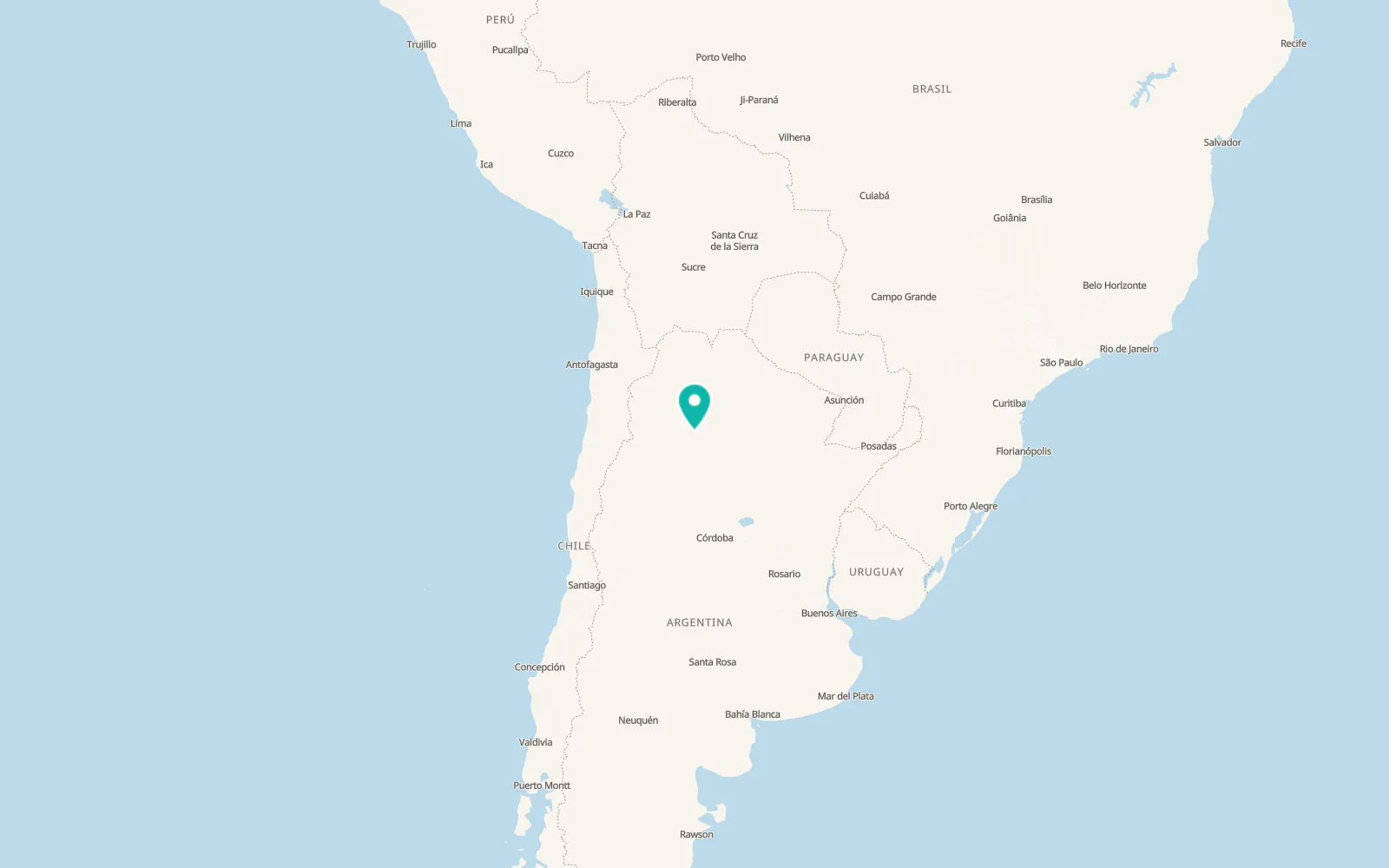 Map of San Miguel de Tucumán