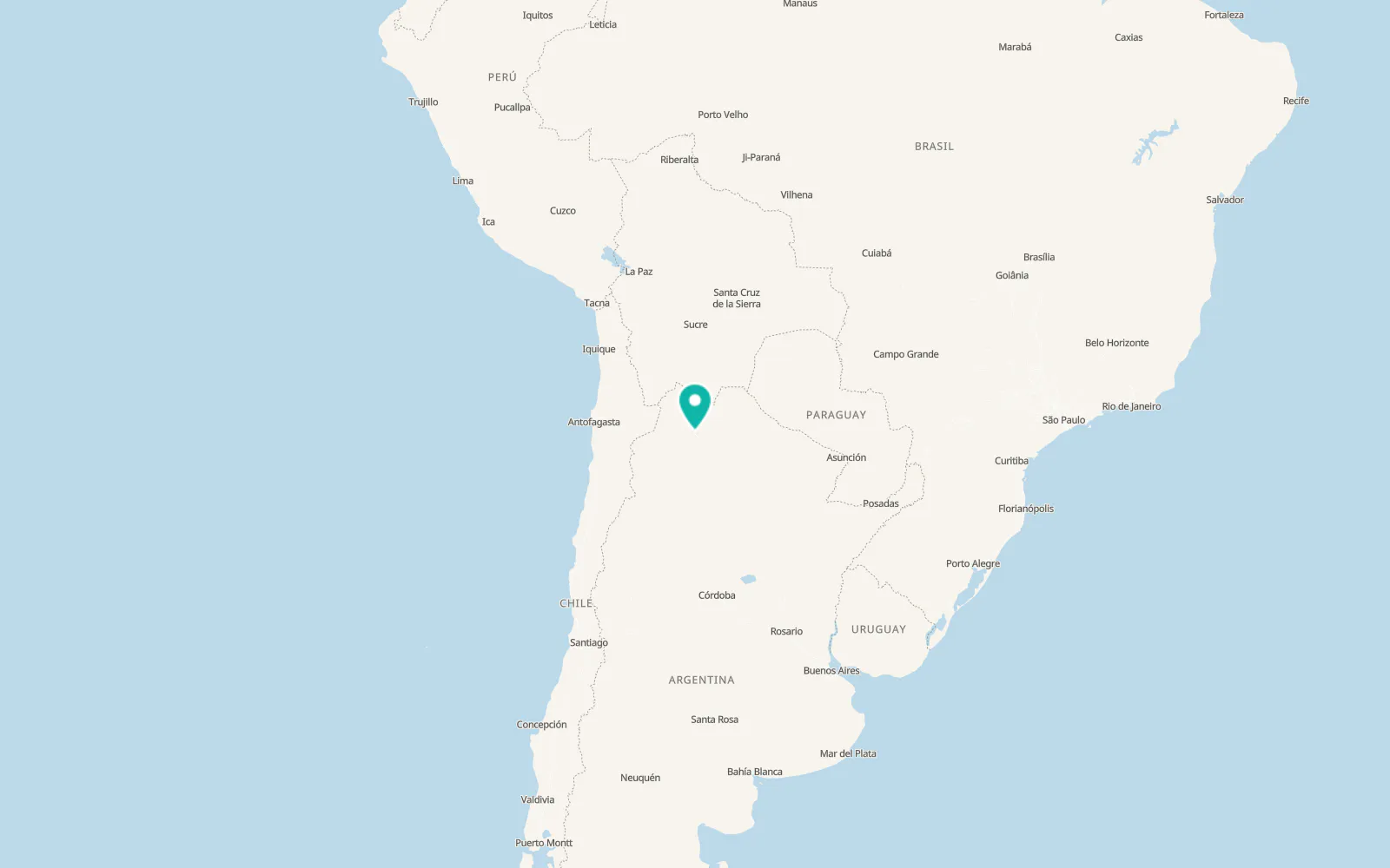 Map of San Salvador de Jujuy