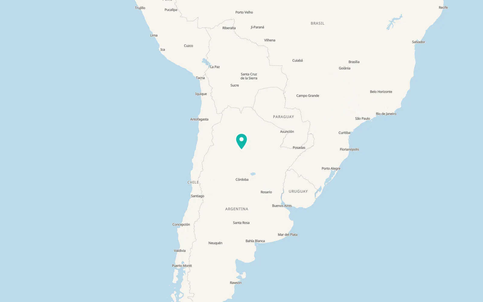 Map of Santiago del Estero