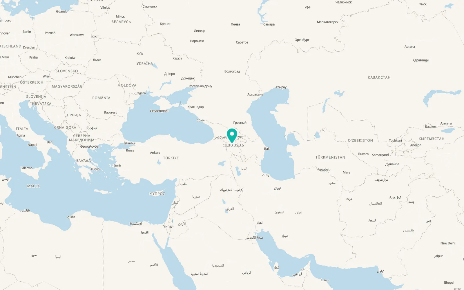 Map of Vanadzor