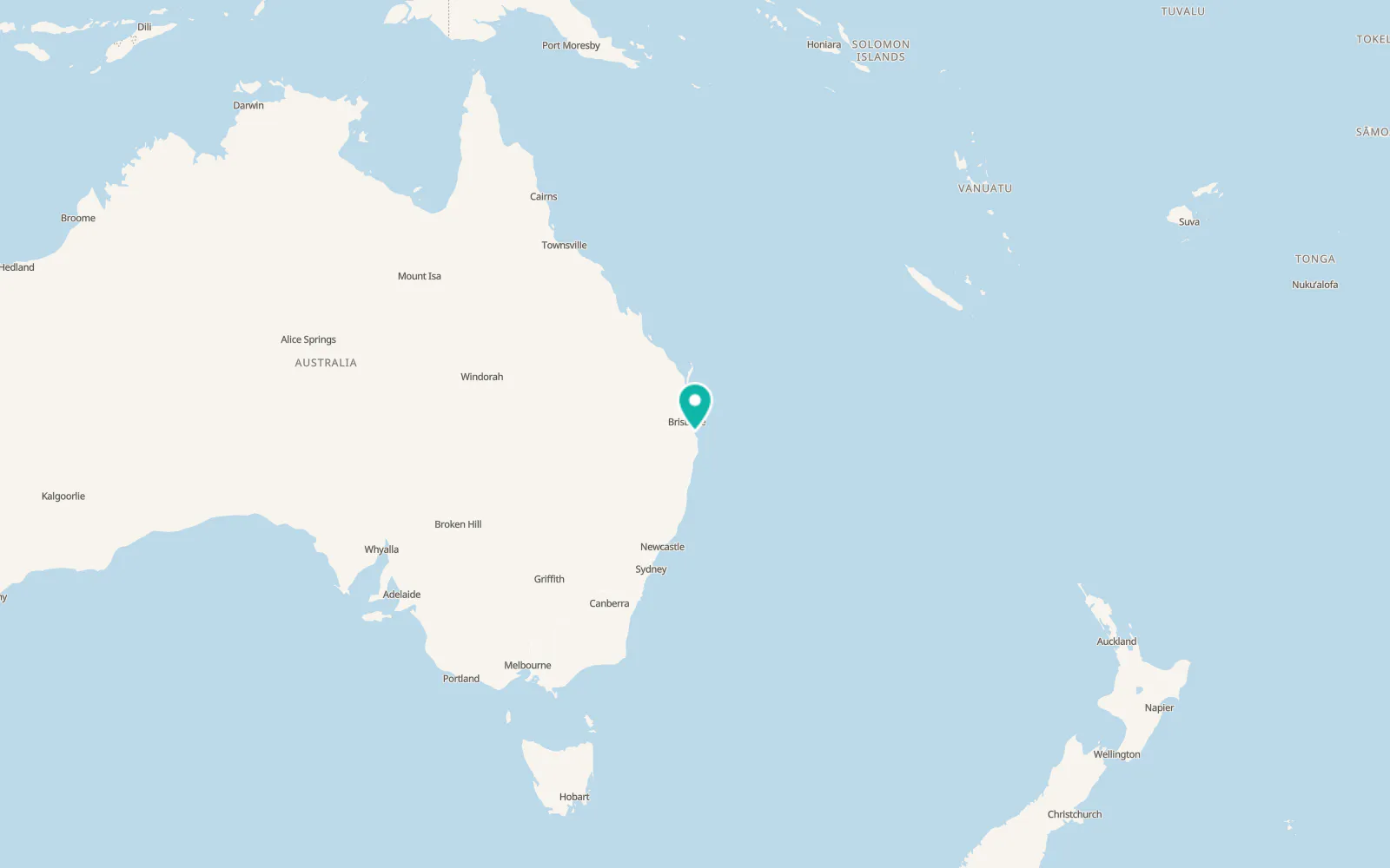 Map of Gold Coast