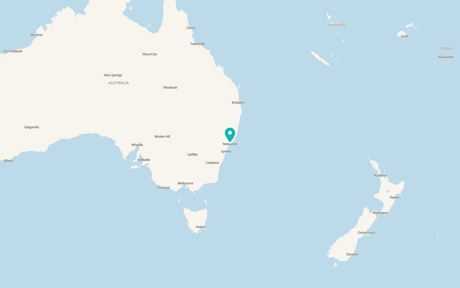 Map of Newcastle