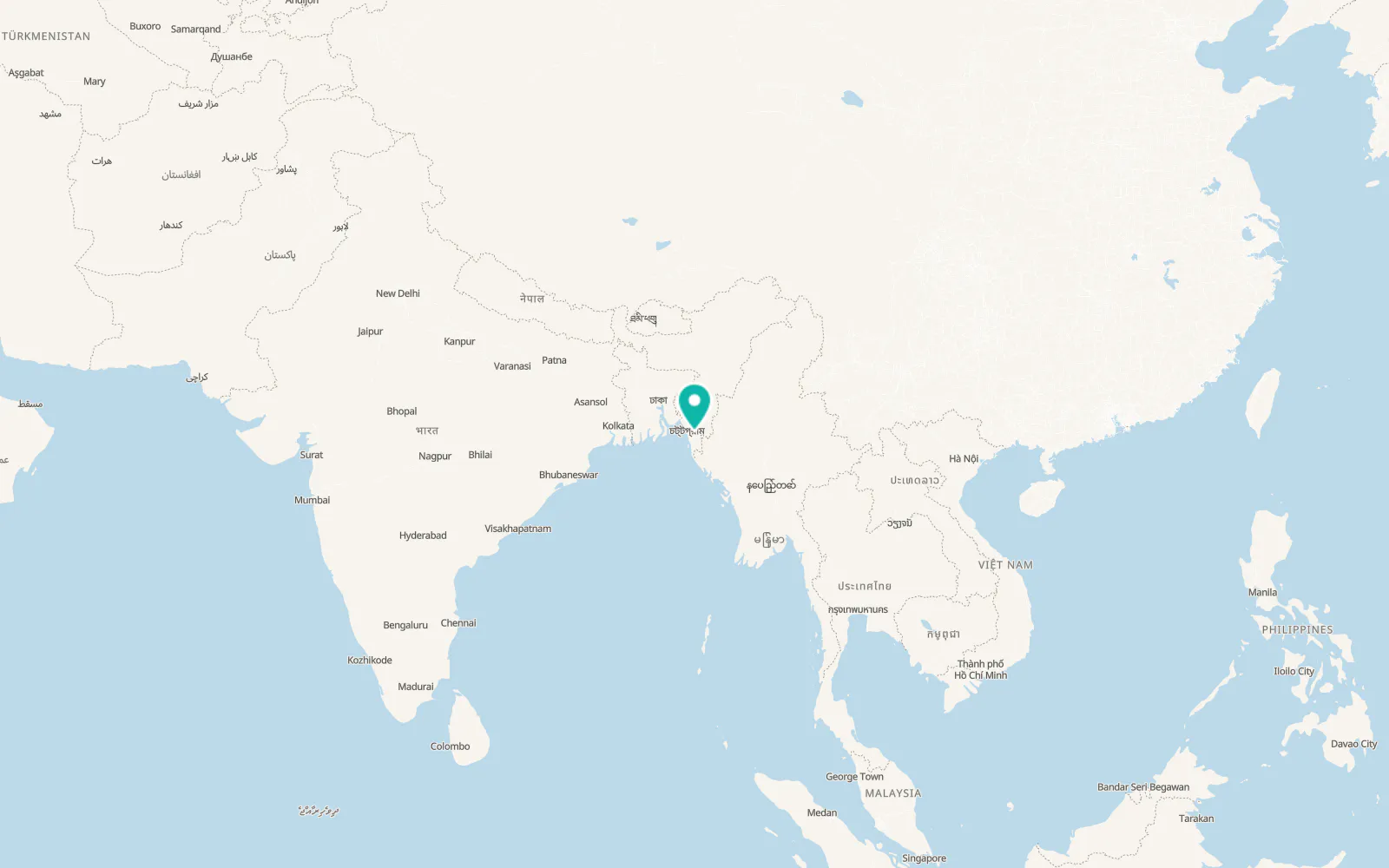 Map of Bāndarban