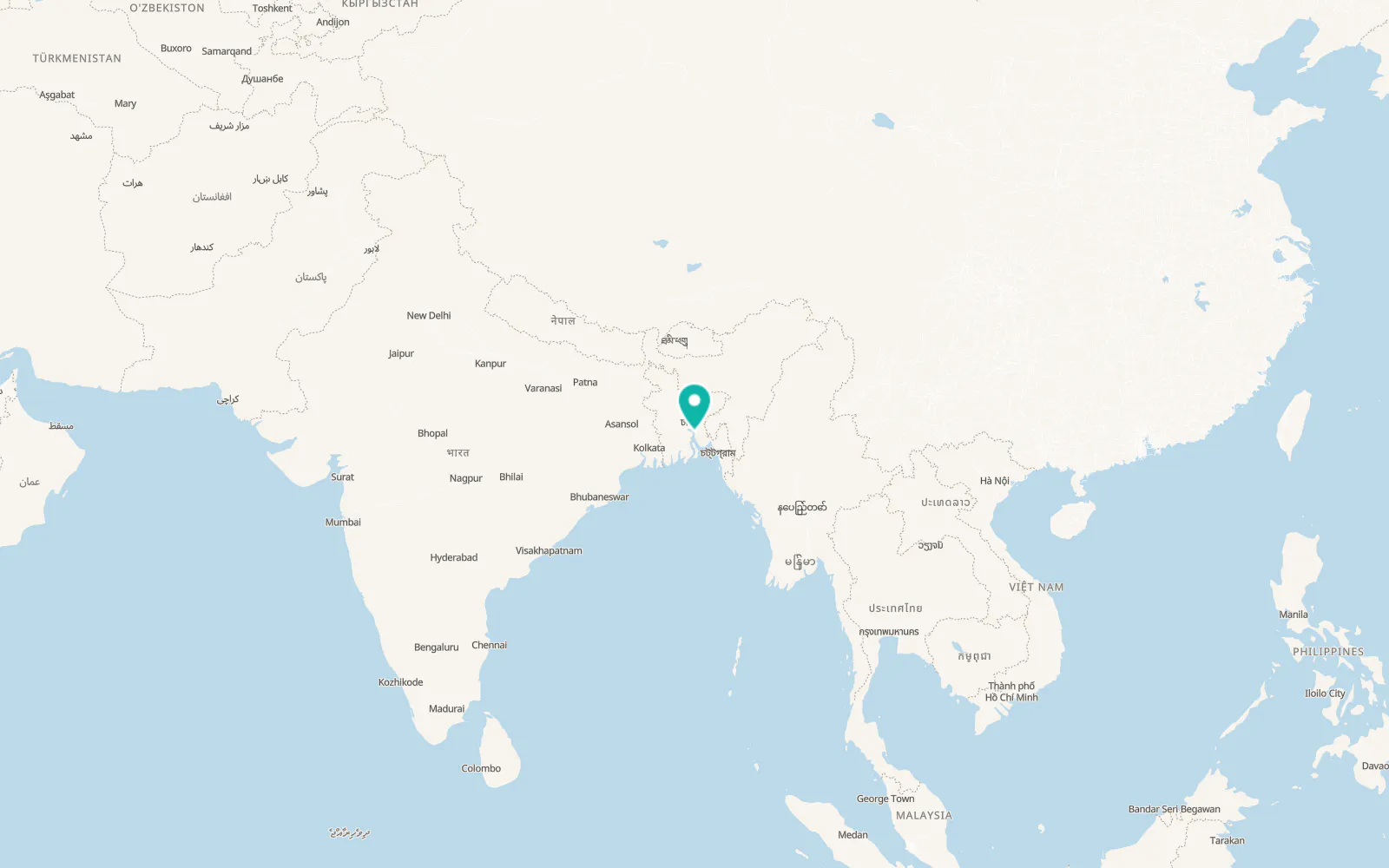 Map of Chāndpur