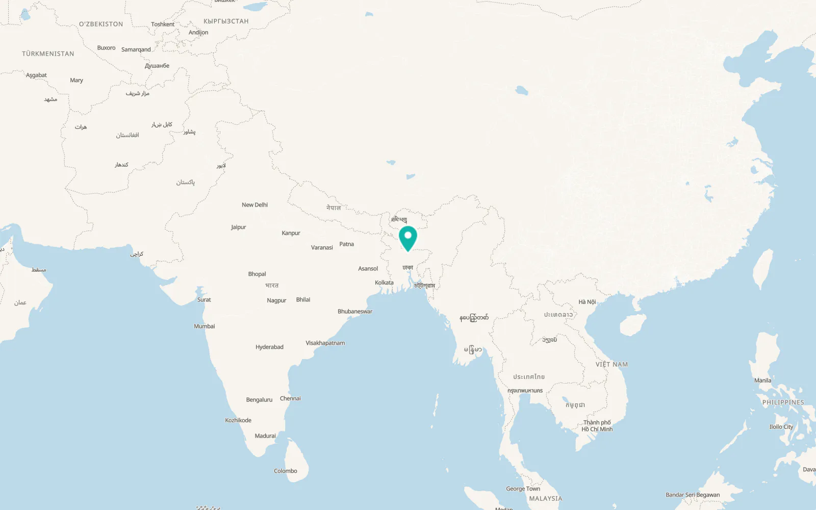 Map of Mymensingh