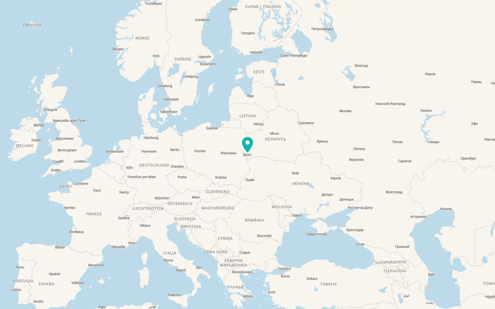 Map of Brest