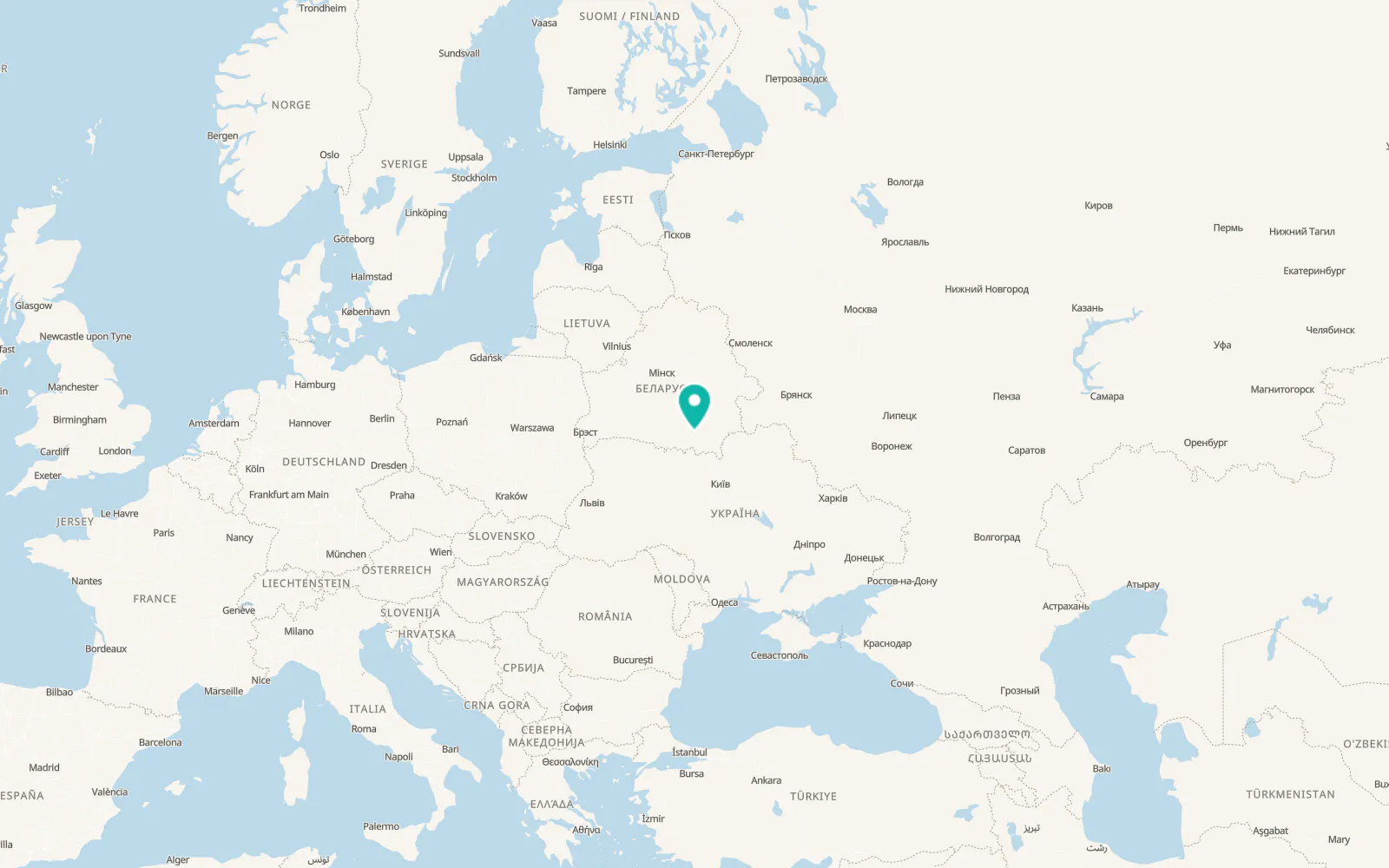 Map of Mazyr