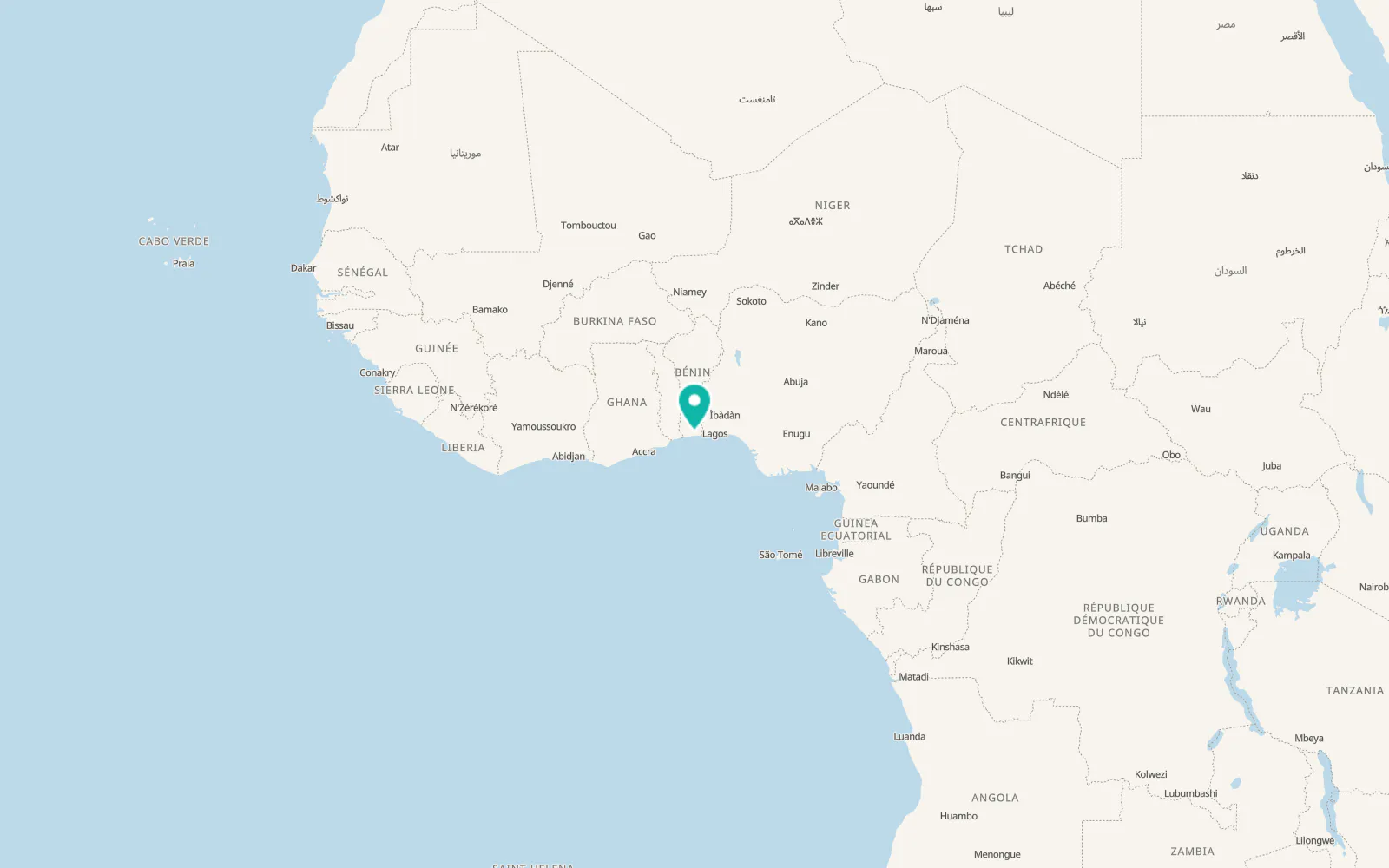 Map of Abomey-Calavi