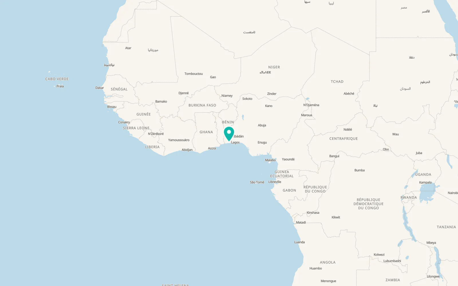 Map of Cotonou
