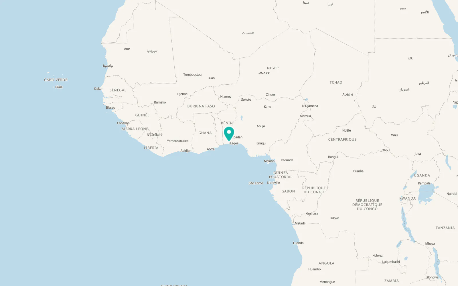 Map of Porto-Novo