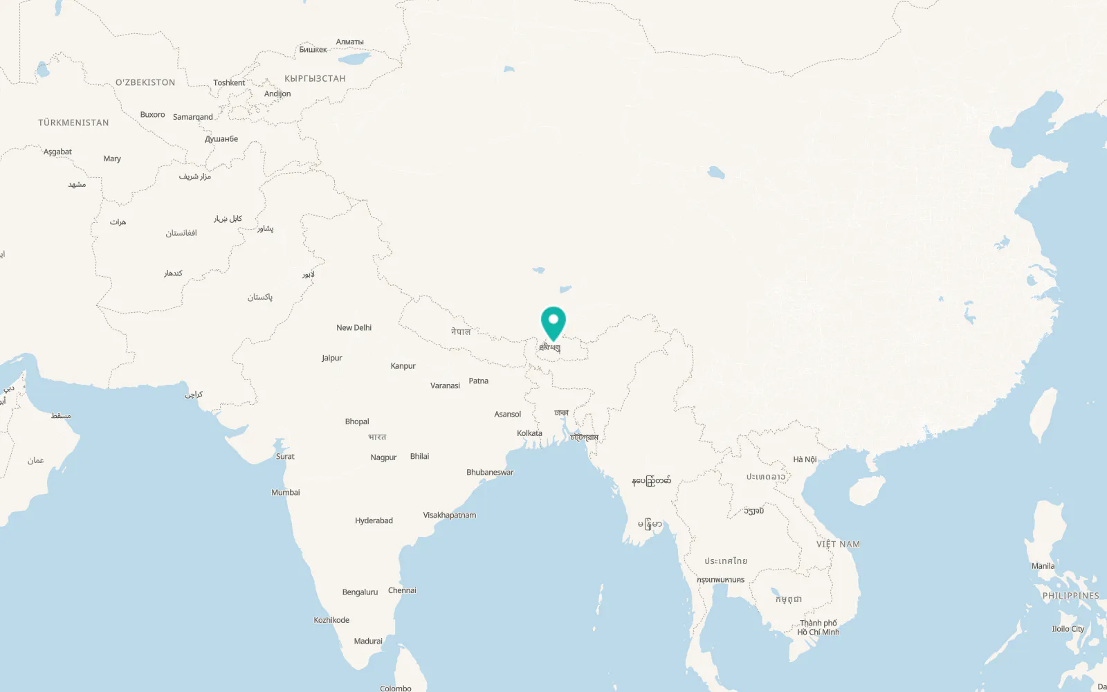 Map of Punākha