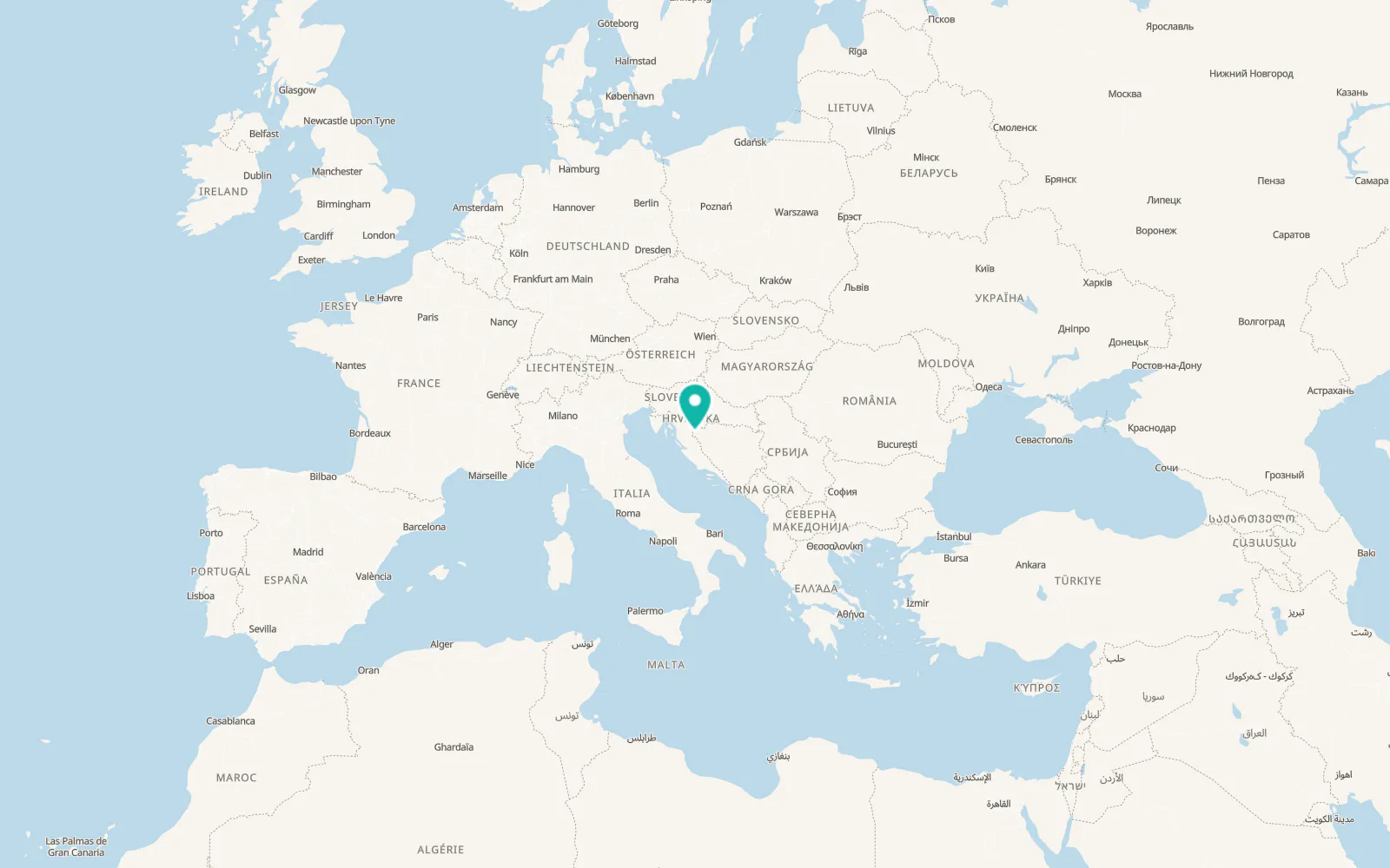 Map of Bihać