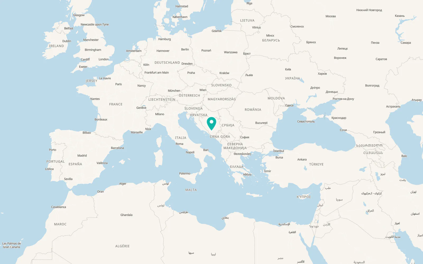 Map of Mostar