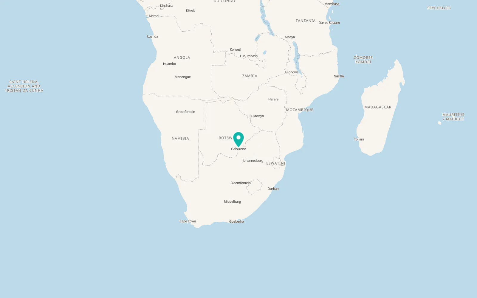 Map of Gaborone