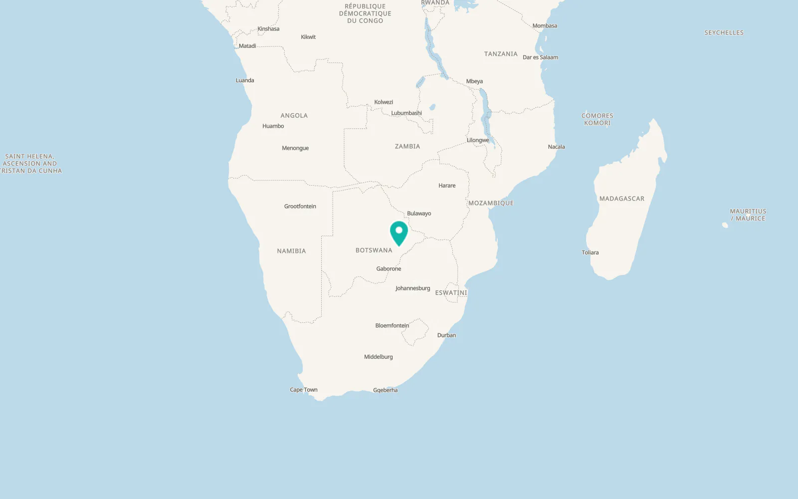 Map of Mahalapye