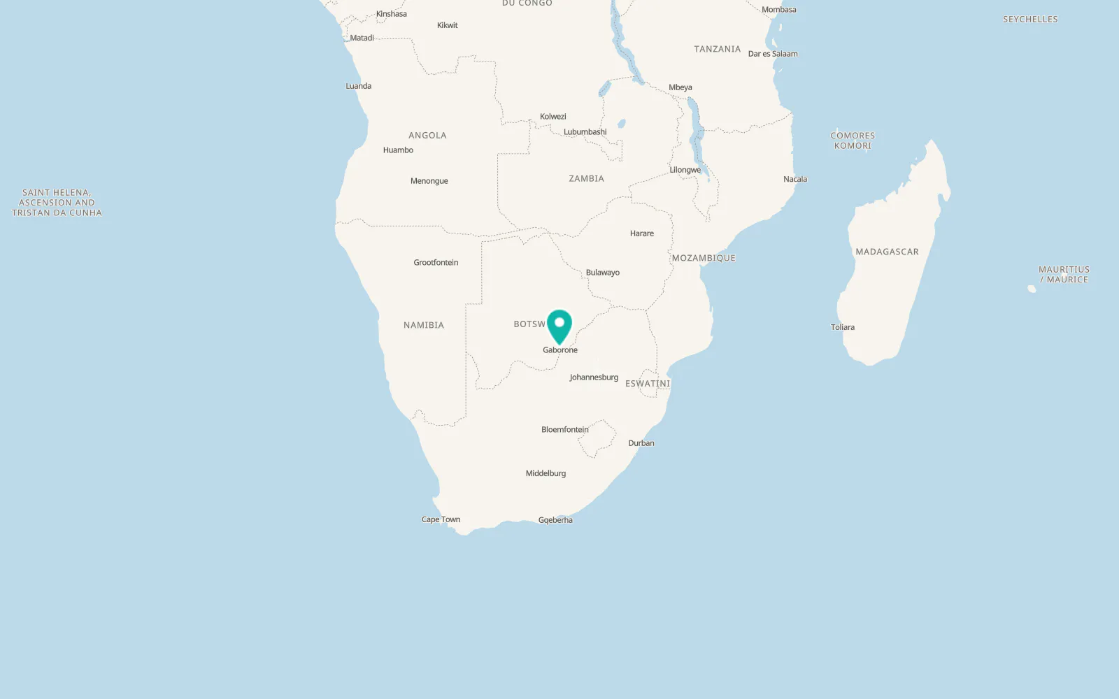 Map of Mogoditshane