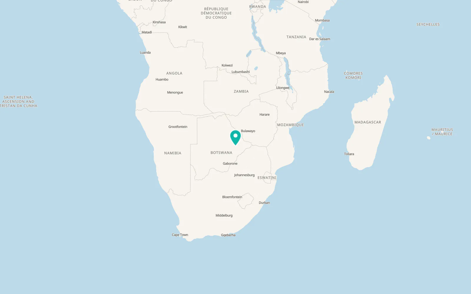 Map of Serowe