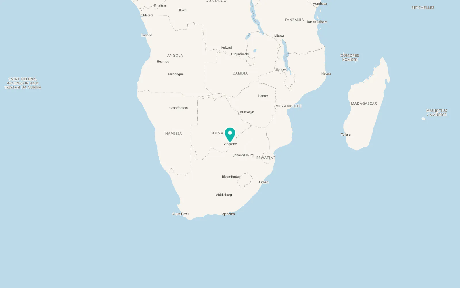 Map of Tlokweng